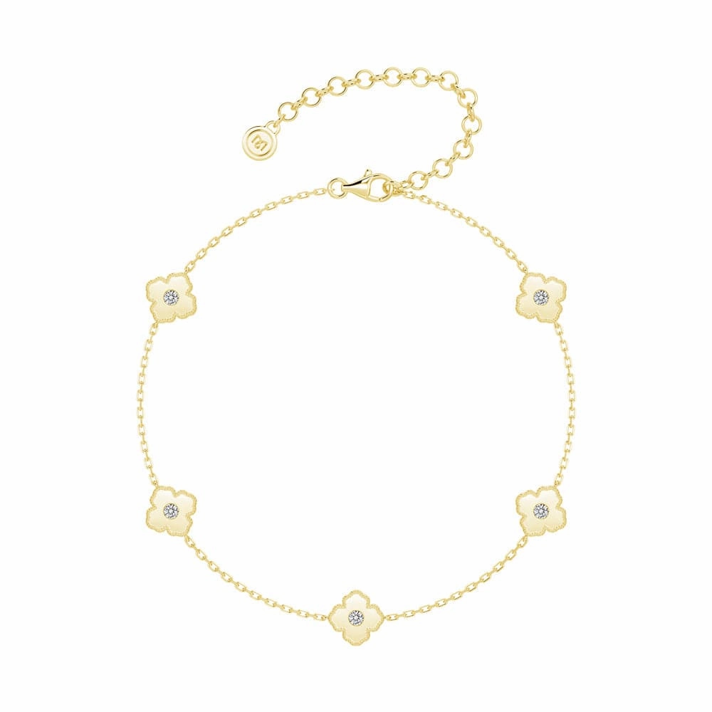 Lucky Hearts Four Leaf Clover Bracelet Pure Detail Radiant Finish