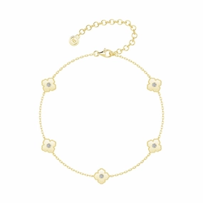 Lucky Hearts Four Leaf Clover Bracelet Pure Detail Radiant Finish