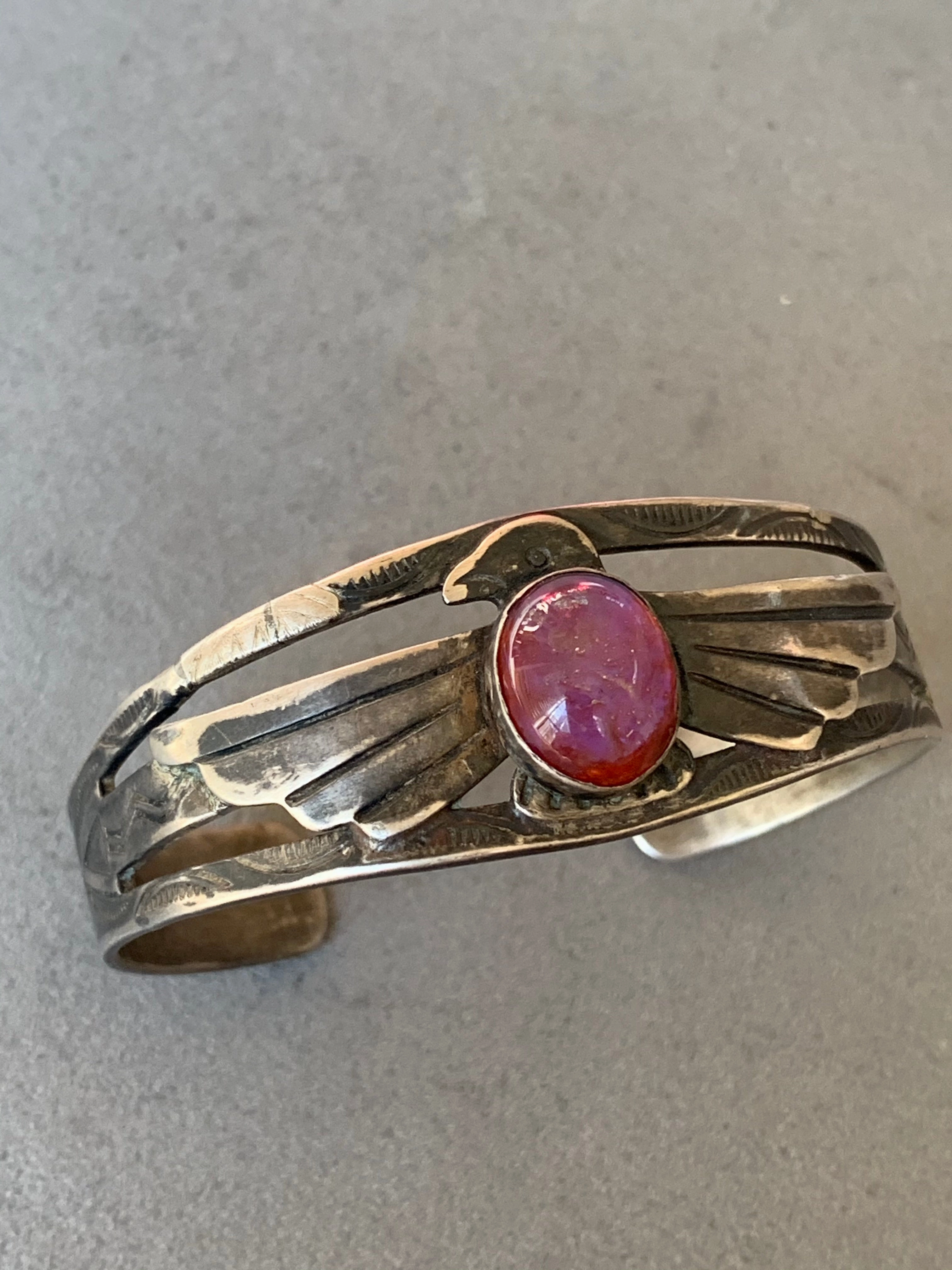 Maisel??s/Fred Harvey Era Jewelry Sterling with Dragon Glass Style Essential Versatile Fit