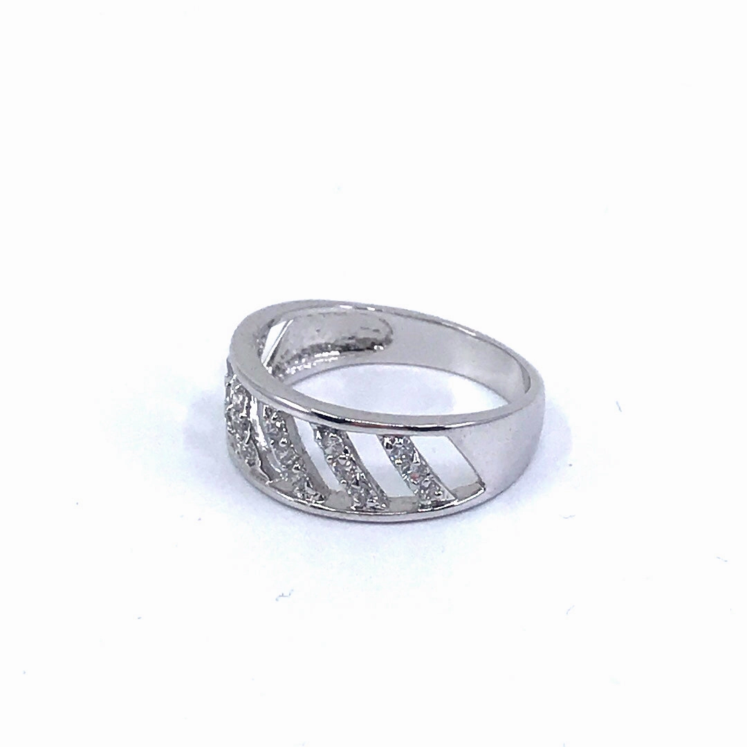 Sterling Silver Lined Ring Vibrant Touch Glam Night