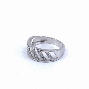 Sterling Silver Lined Ring Vibrant Touch Glam Night