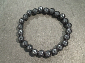 Hematite 8MM Stretch Bracelet Allure Detail