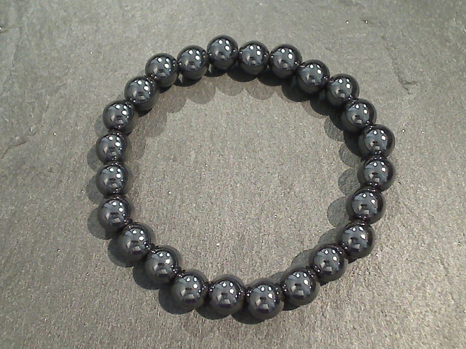 Hematite 8MM Stretch Bracelet Allure Detail