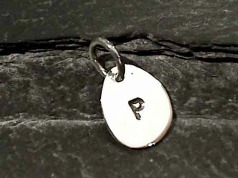 Delicate Form Sterling Silver Letter "P" Charm