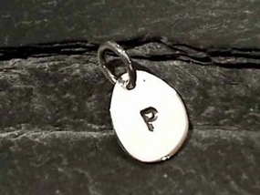 Delicate Form Sterling Silver Letter "P" Charm
