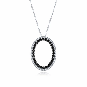 Sophisticated Edge Smooth Fit Sterling Silver Pendant Necklace with Clear and Colored Stone On Diamond Cut Chain