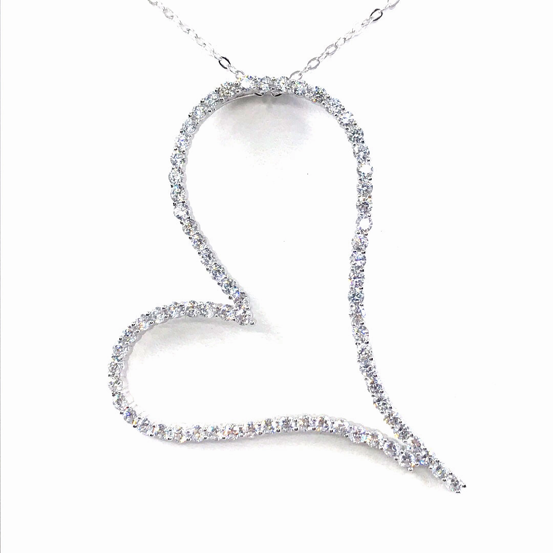 Sterling Silver Heart Pendant Luxury Radiance