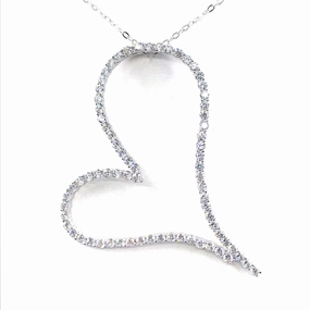 Sterling Silver Heart Pendant Luxury Radiance