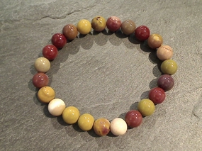Trendy Piece Style Detail Mookaite Jasper 8MM Stretch Bracelet