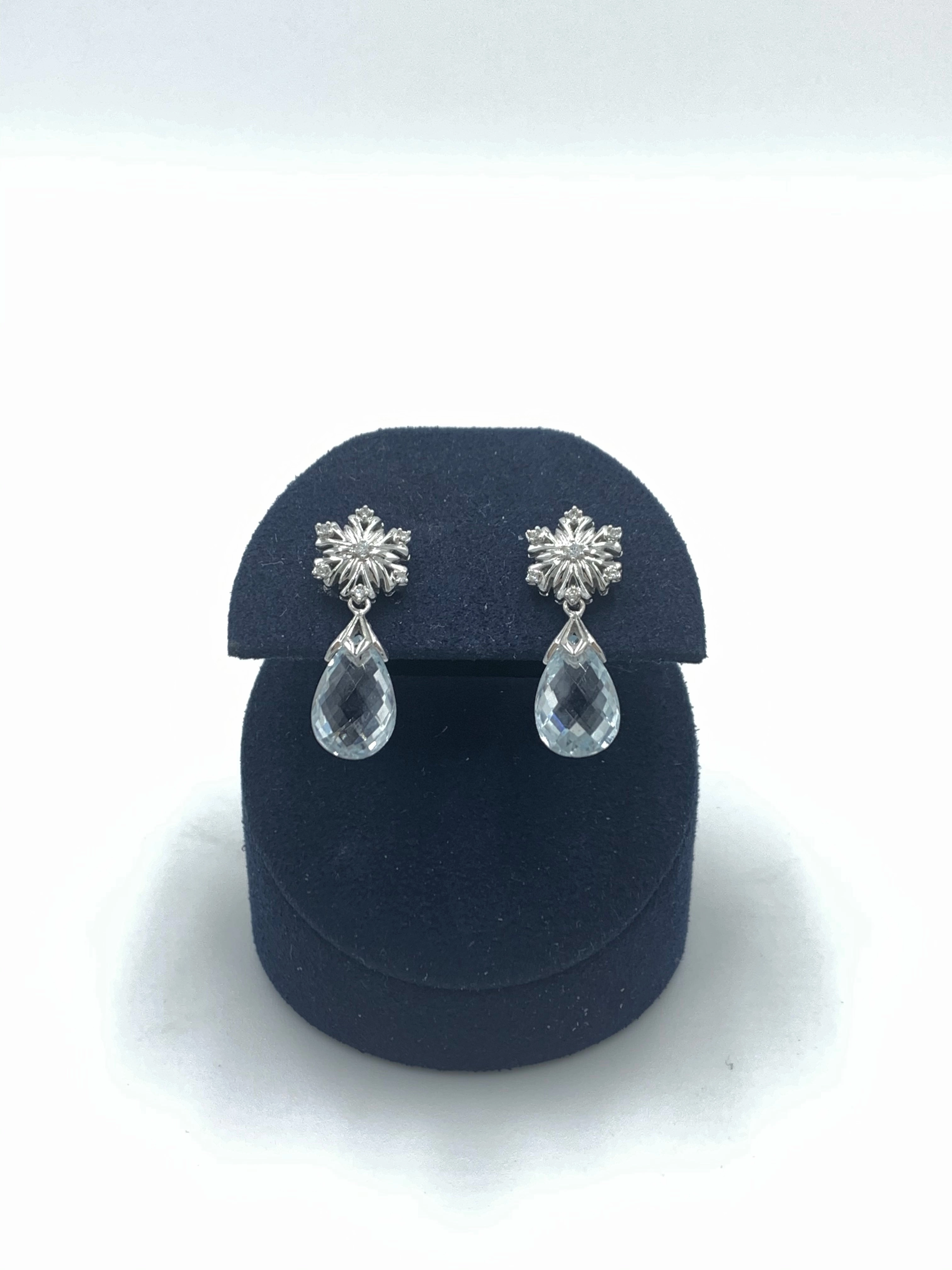 Casual Shine Office Accent 0.10ctw white gold Disney enchanted aquamarine earrings