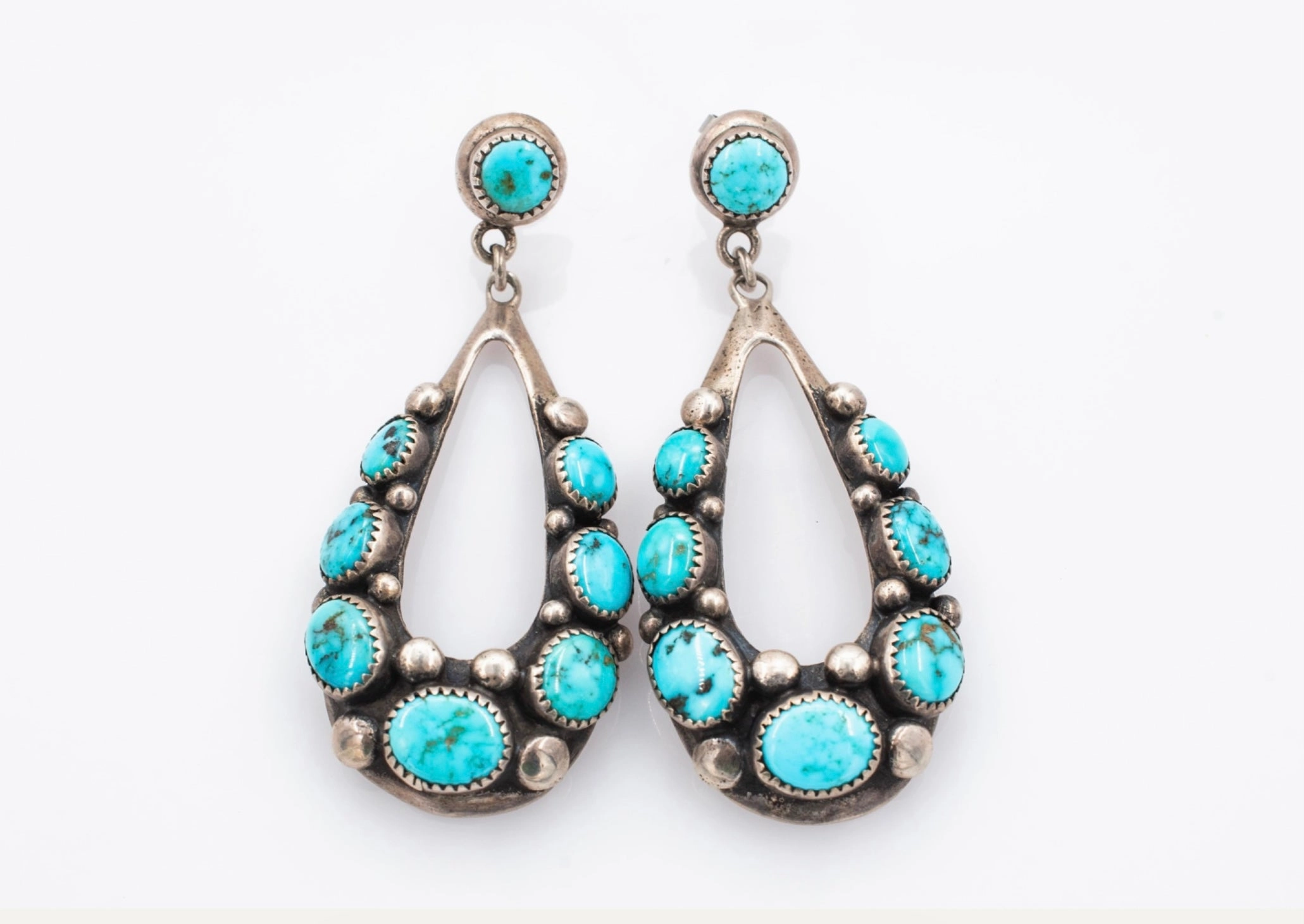Radiant Style Understated Style Frank Patania Sr. Sterling Natural Turquoise Drop Earrings