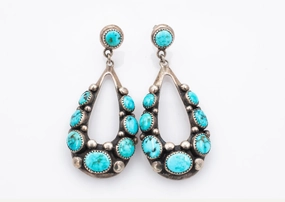 Radiant Style Understated Style Frank Patania Sr. Sterling Natural Turquoise Drop Earrings