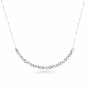 14K Soft 3 Prong Setting Lab Grown Diamond Tennis Bar Necklace Sleek Sparkle Creative Accent