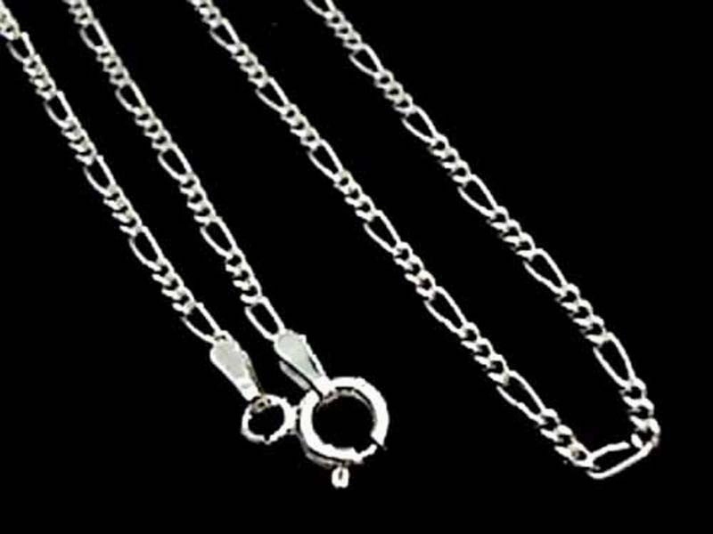 24" Thin Gauge 1.5mm Figaro Chain, Sterling Minimalist Finish