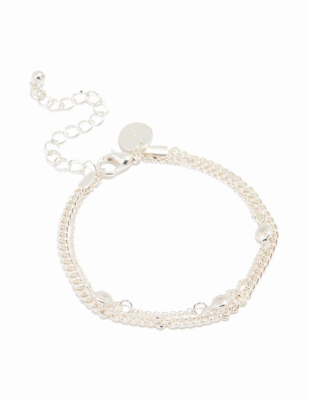 Silver Plated Cubic Zirconia Layered Bracelet Collector??s View