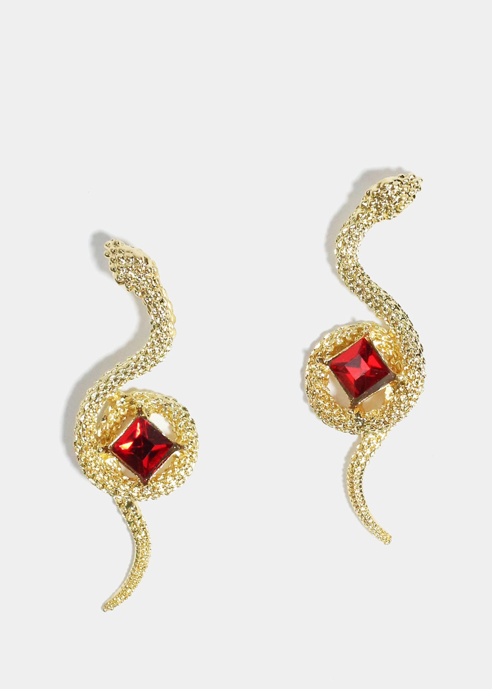 Refined Piece Gemstone in Snake Earrings