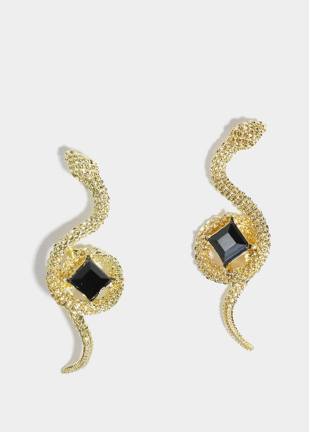 Classic Piece Gemstone in Snake Earrings