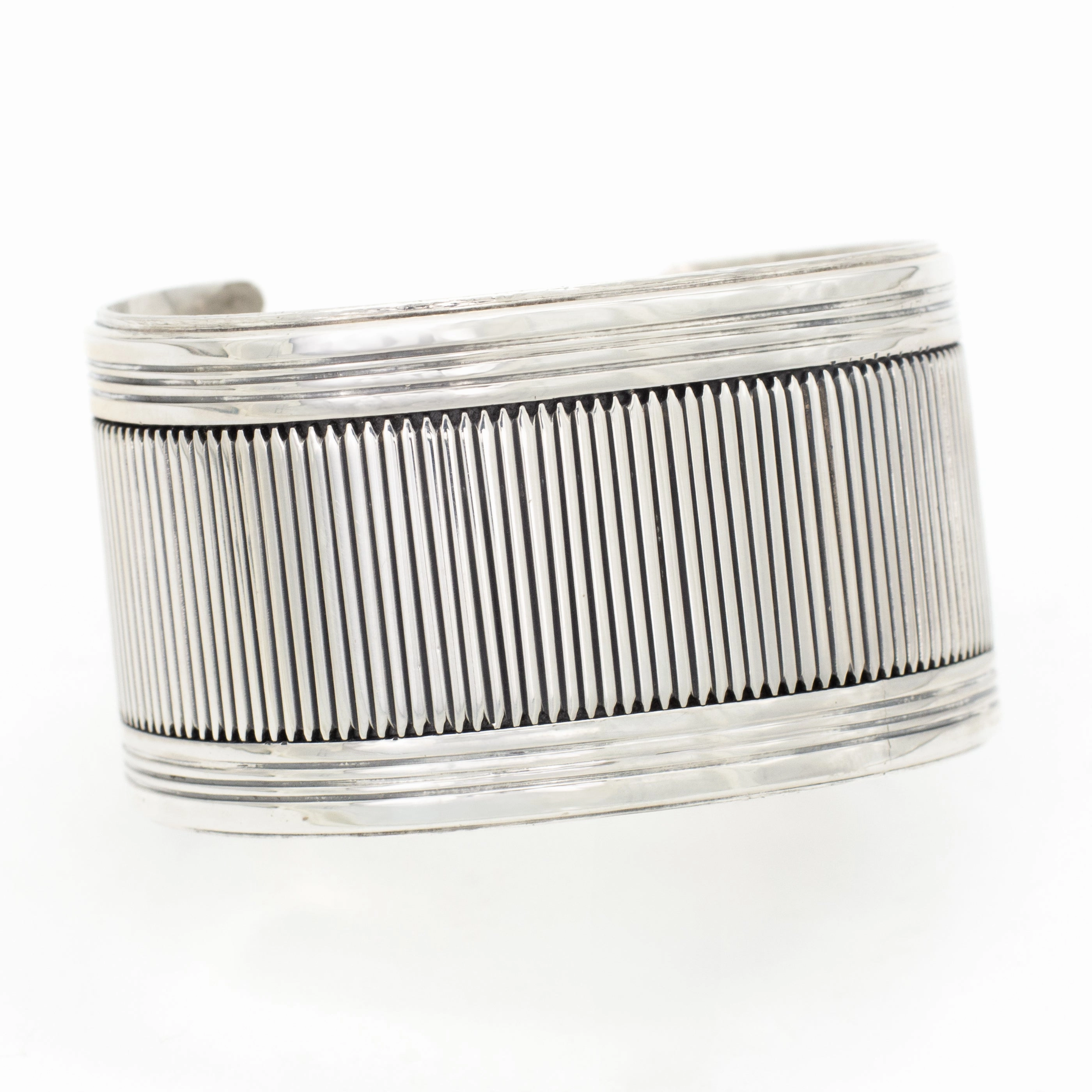 Modern Outfit Night Ready Gibson Nez Navajo Handmade Sterling Silver Cuff Bracelet