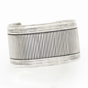 Modern Outfit Night Ready Gibson Nez Navajo Handmade Sterling Silver Cuff Bracelet