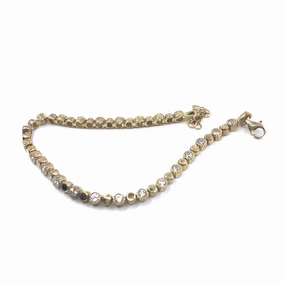 Gold Plated Sterling Silver CZ Link Circle Bracelet Luxury Taste