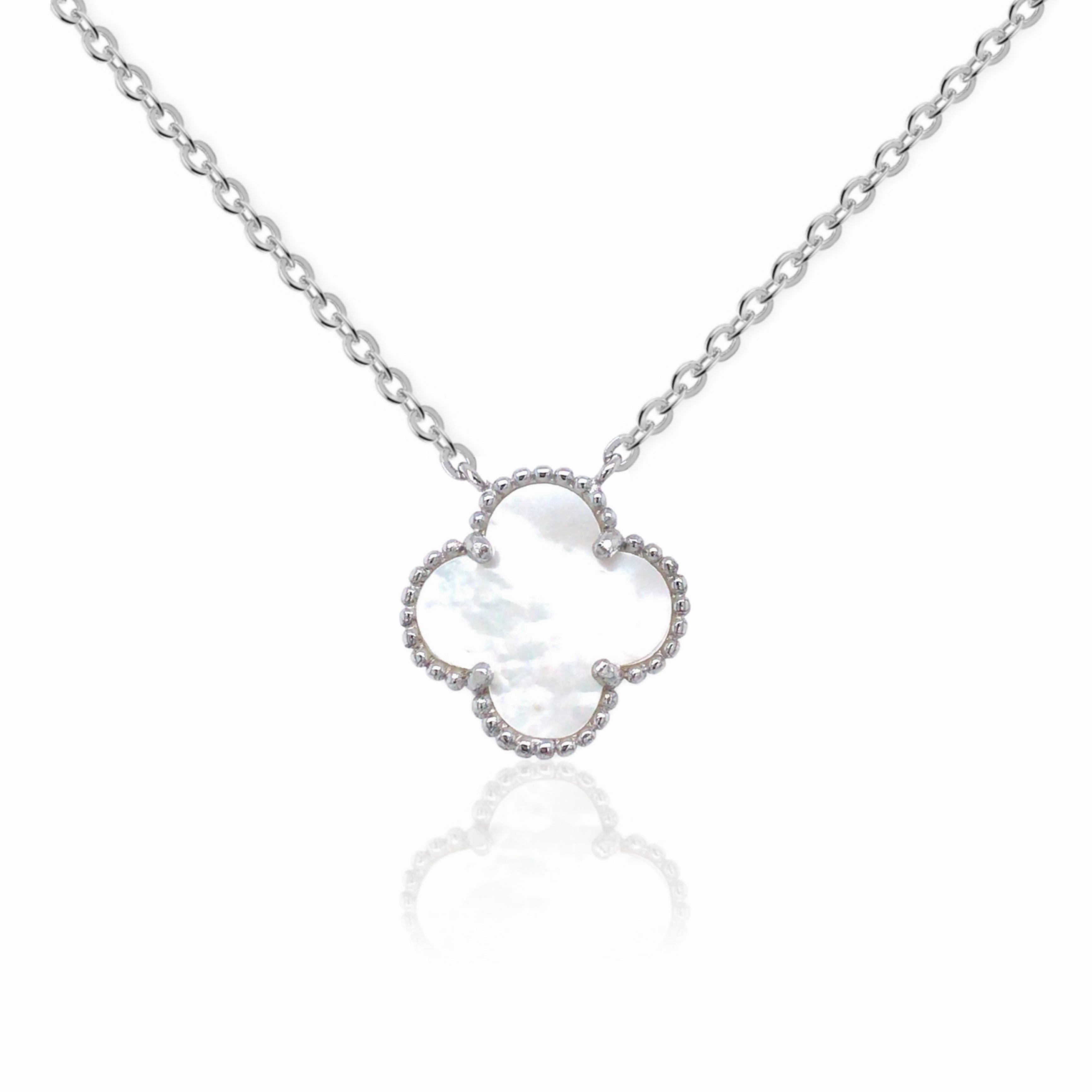 Event Favorite Distinct Form Sterling Silver Clover Shaped Assorted Stone Necklace