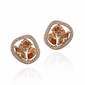 Gold Plated Surgical Steel Medium Pebble Shaped Studs Luxury Mood