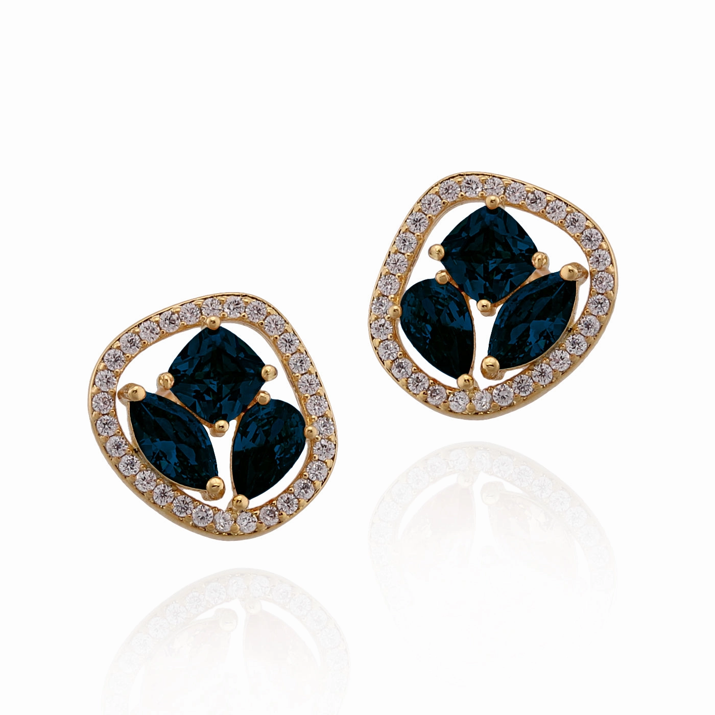 Morning Light Gold Plated Surgical Steel Medium Pebble Shaped Studs