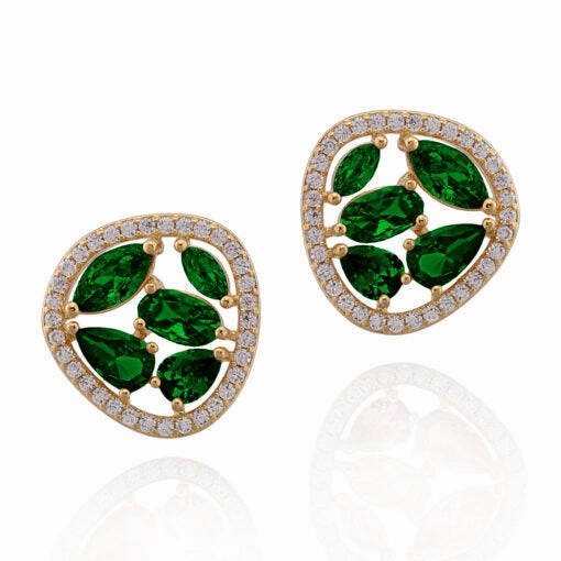 Custom Style Gold Plated Surgical Steel Medium Pebble Shaped Studs