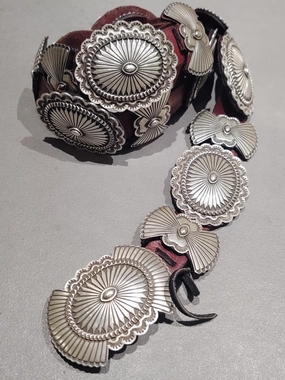 G. Begay Navajo Sterling Silver Concho Belt - Handmade Native American Shiny Style Romantic Gift