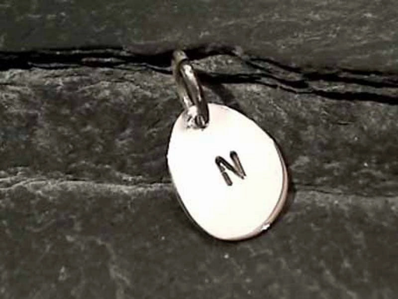 Handcrafted Style Sterling Silver Letter "N" Charm