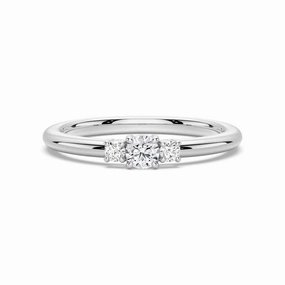 True Love Lab Grown Diamond Three Stone Promise Ring Comfortable Fit
