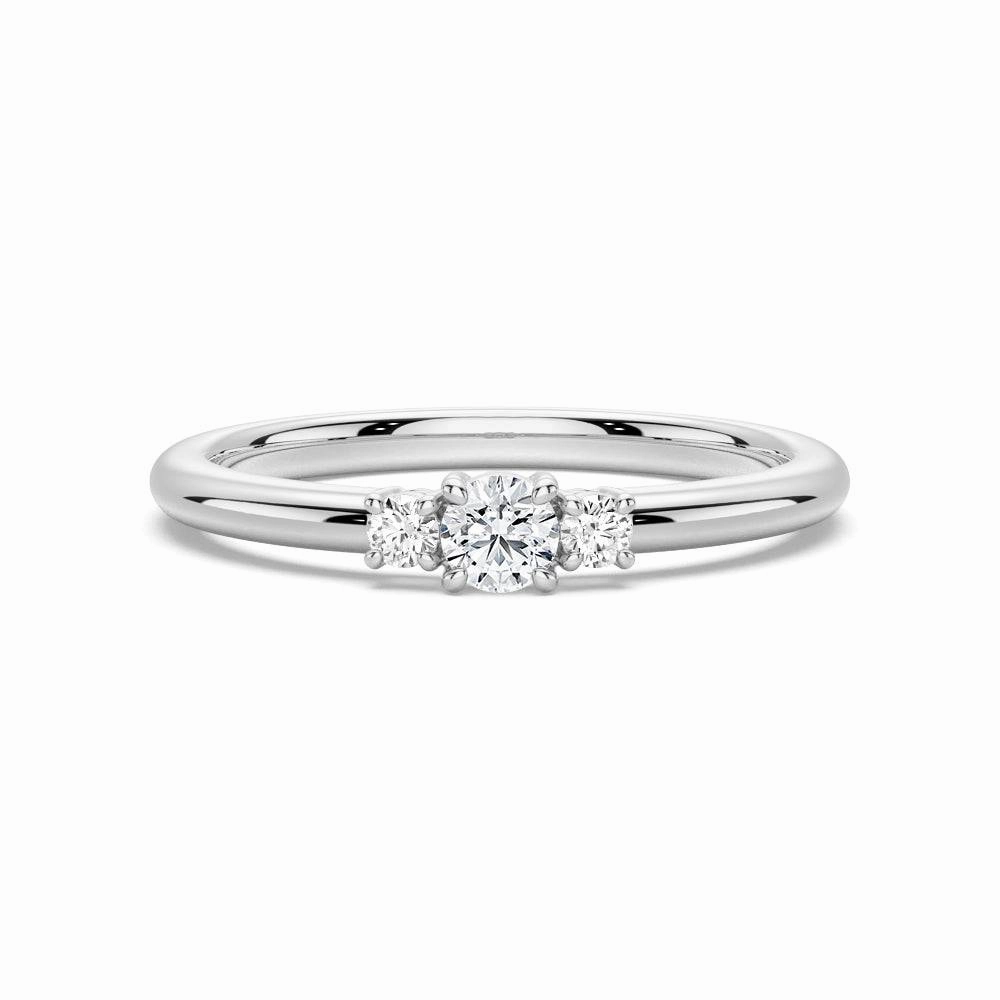 True Love Lab Grown Diamond Three Stone Promise Ring Comfortable Fit