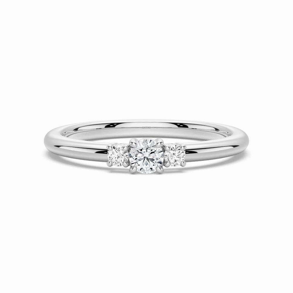 True Love Lab Grown Diamond Three Stone Promise Ring Daily Radiance Bright Touch