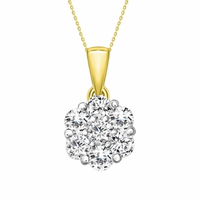 Artistic Highlight Casual Look LADIES  PENDANT 0.75CT ROUND DIAMOND 14K YELLOW GOLD