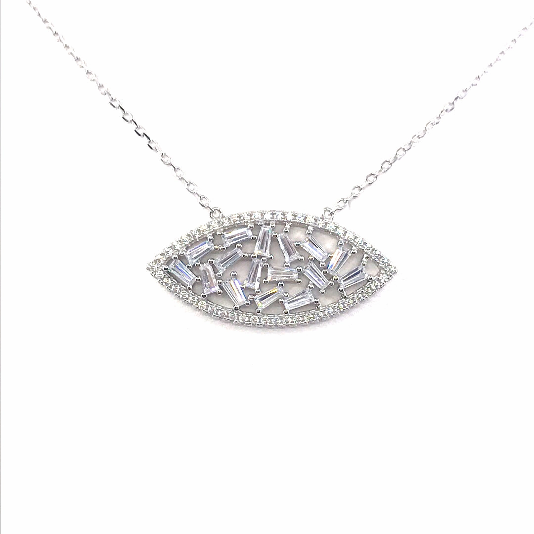 Fashion highlight Comfortable Fit Sterling Silver Marquis Necklace