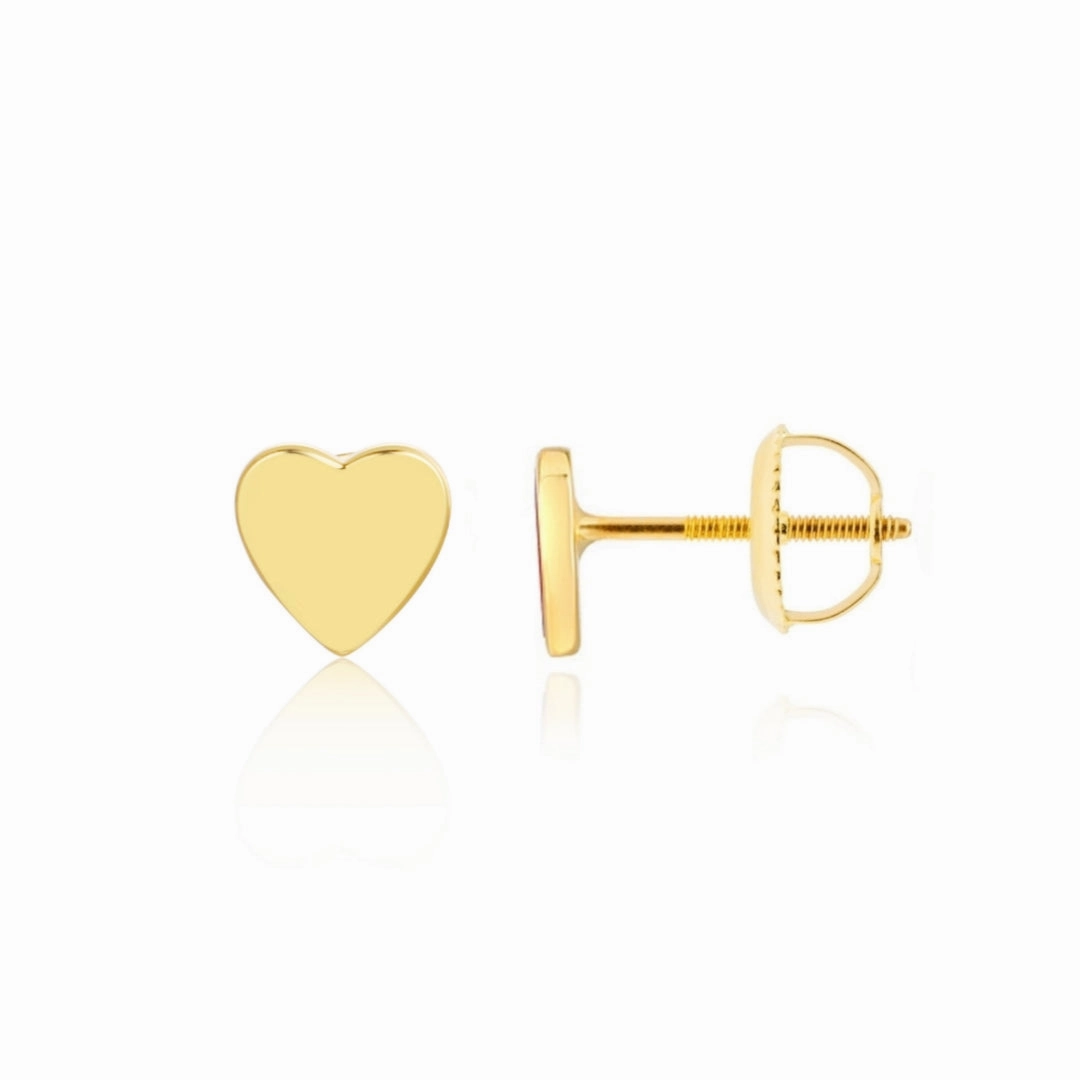 Brunch Outfit Gold Plated Surgical Steel Post Heart Stud Earrings