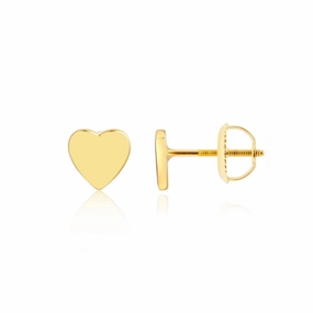 Brunch Outfit Gold Plated Surgical Steel Post Heart Stud Earrings