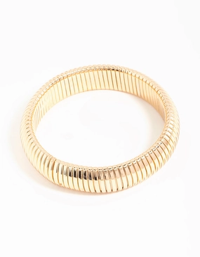 Gold Ridged Cuff Bangle Never-Ending Sight Tailored Sight