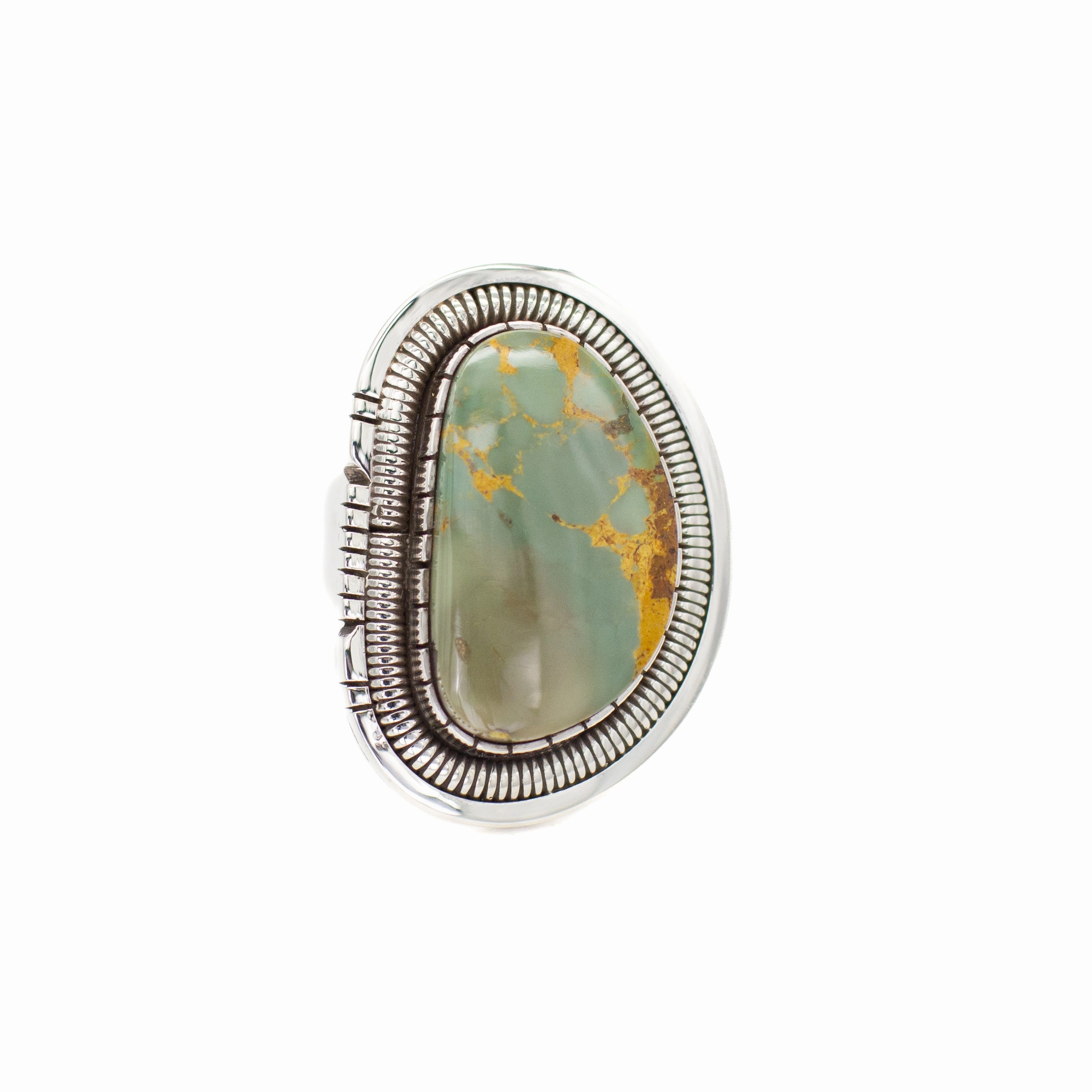 Walter Vandaver Navajo Handmade Sterling Silver Turquoise Ring Lustrous Look