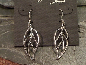Sterling Silver Leaf Earrings Unique Spark Evening Style