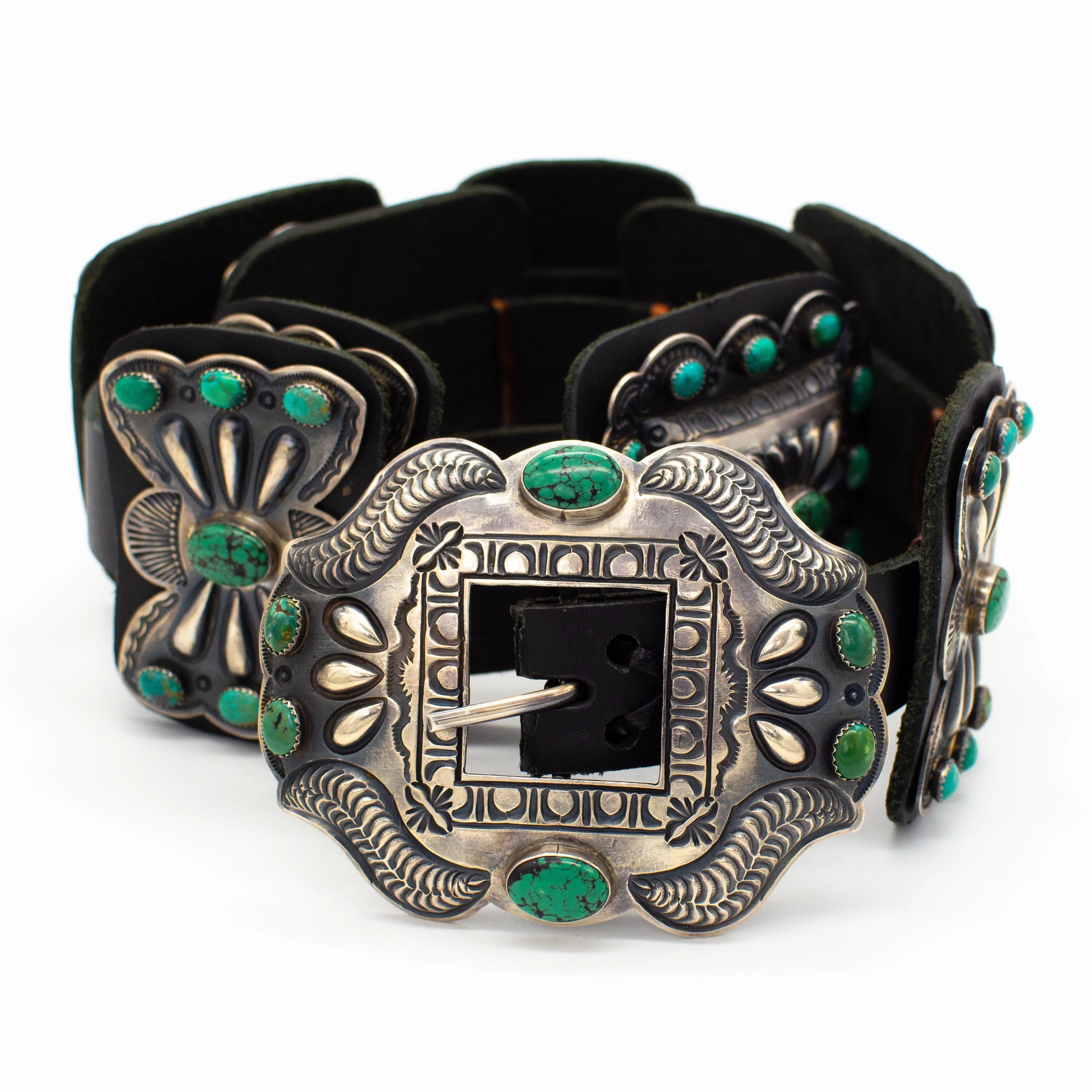 Perfect Gift party look Kirk Smith Vintage Sterling Silver Turquoise Concho Belt