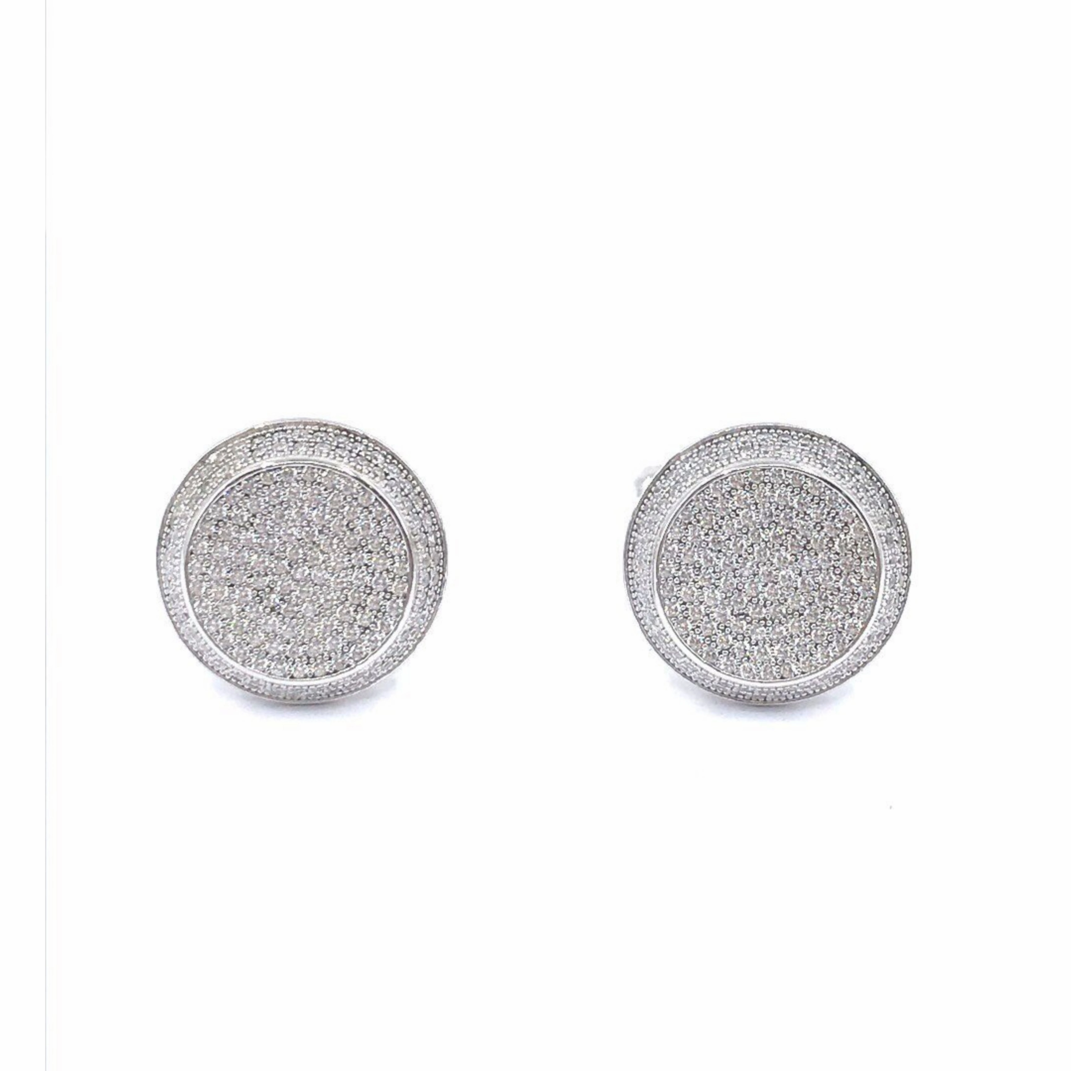 Dazzling Look Sterling Silver Round Thick Border Cufflinks