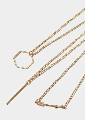 Fashion Mood Multi-Charm Gold Necklace