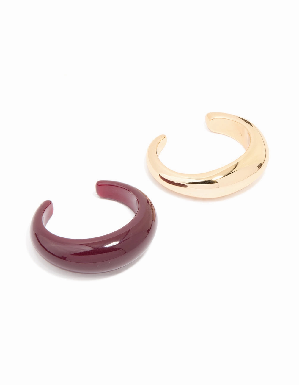 Gold & Dark Red Acrylic Bubble Wrist Cuffs 2-Pack Value Picks