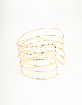 Creative Concept Gold Crisscross Arm Cuff