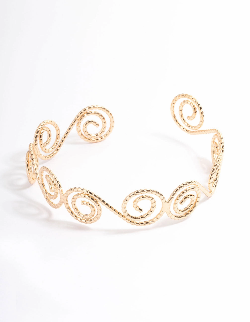 Gold Hammered Spiral Bangle Arm Cuff Ordinary Perspective