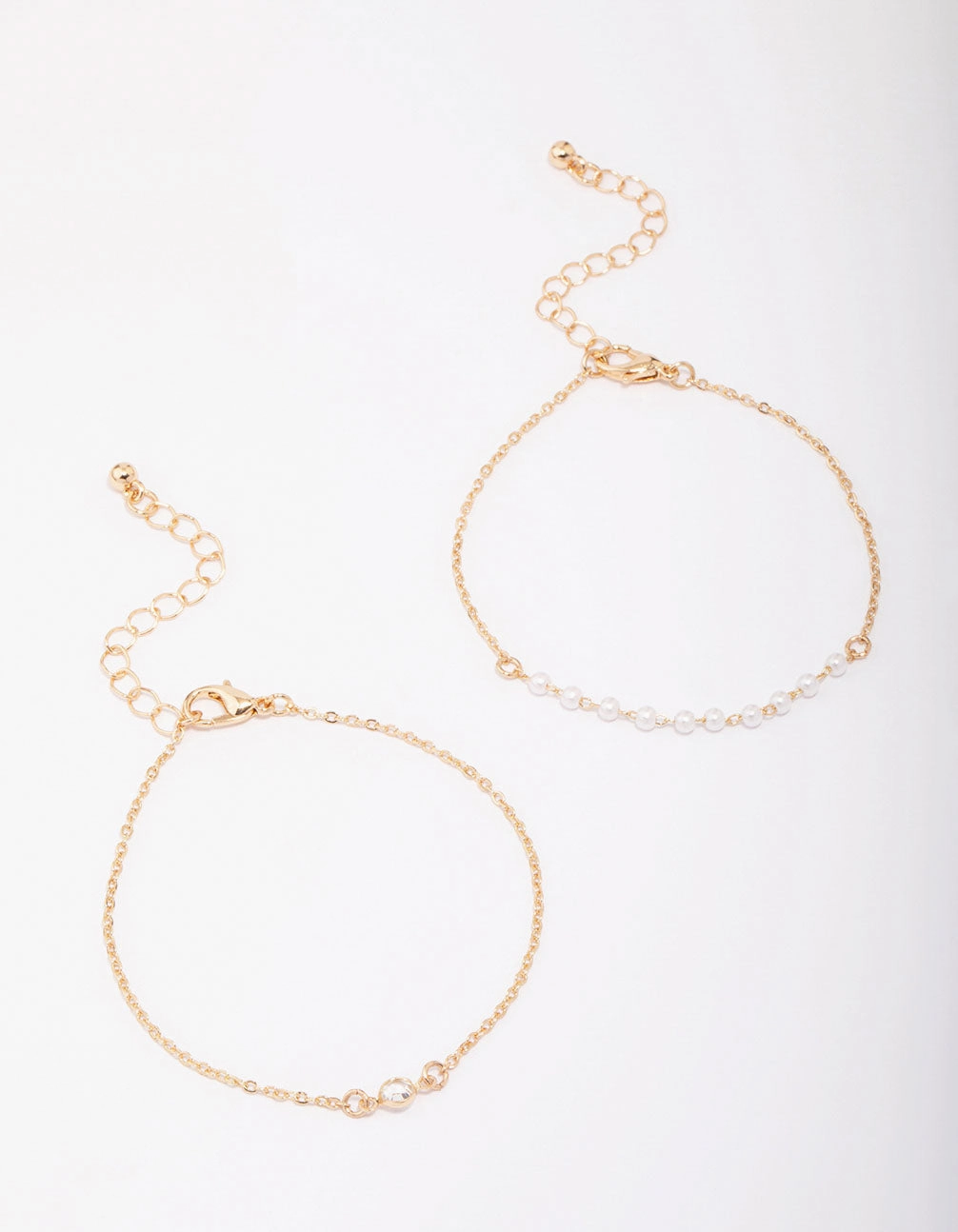 Hassle-Free Vision Total Offering Gold Pearl Station Diamante Bracelet Pack