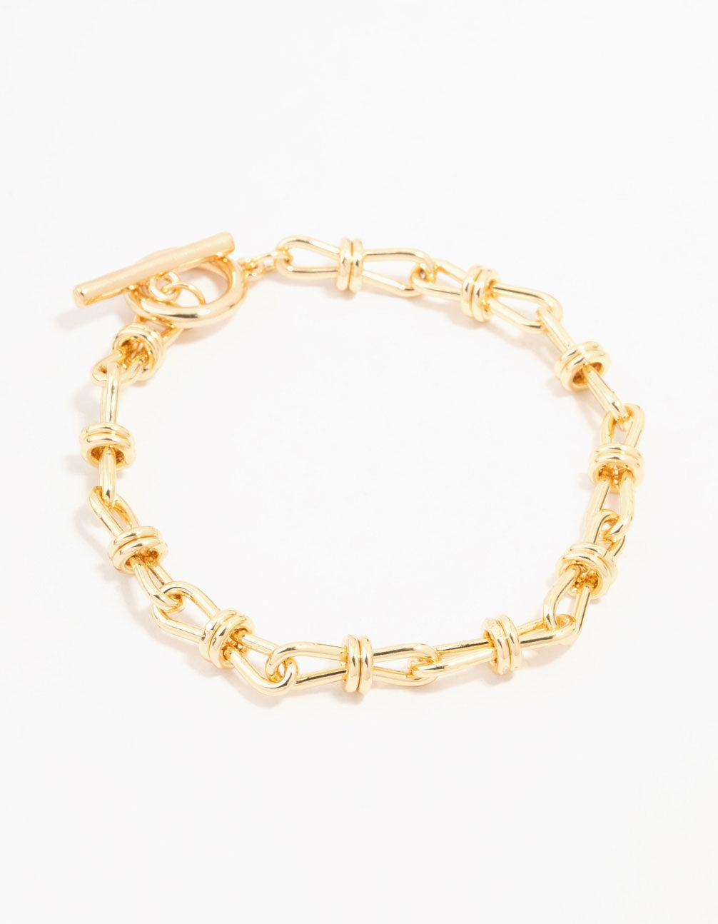 Gold Plated Brass Bow Link Bracelet Pleasant Trip Perfect Pairings