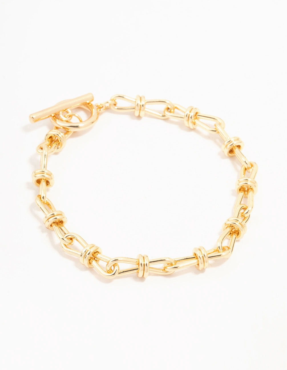 Fresh Out Gold Plated Brass Bow Link Bracelet