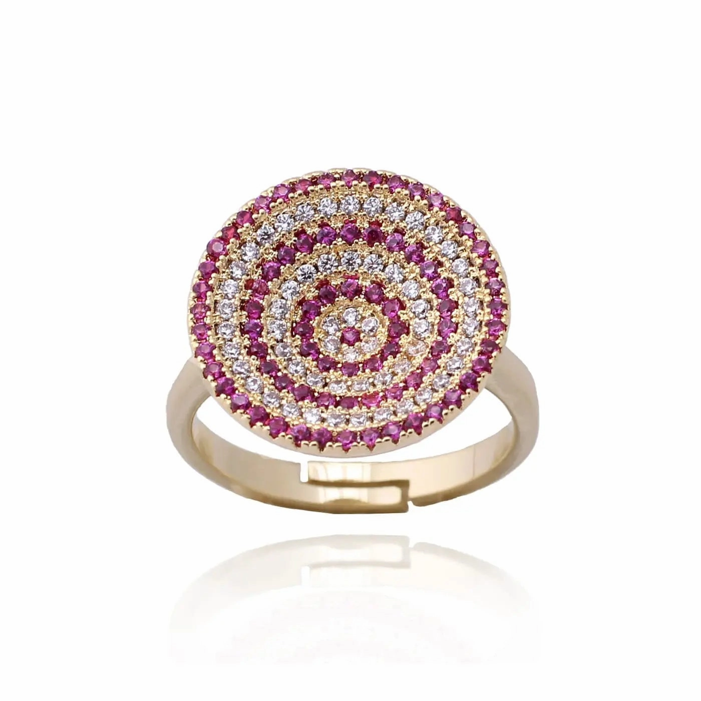 Gold Plated Brass Circle Ring Classic Piece